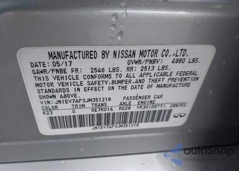 2018 Infiniti Q50 3.0T Luxe из США, поврежденный, VIN JN1EV7AP3JM351218